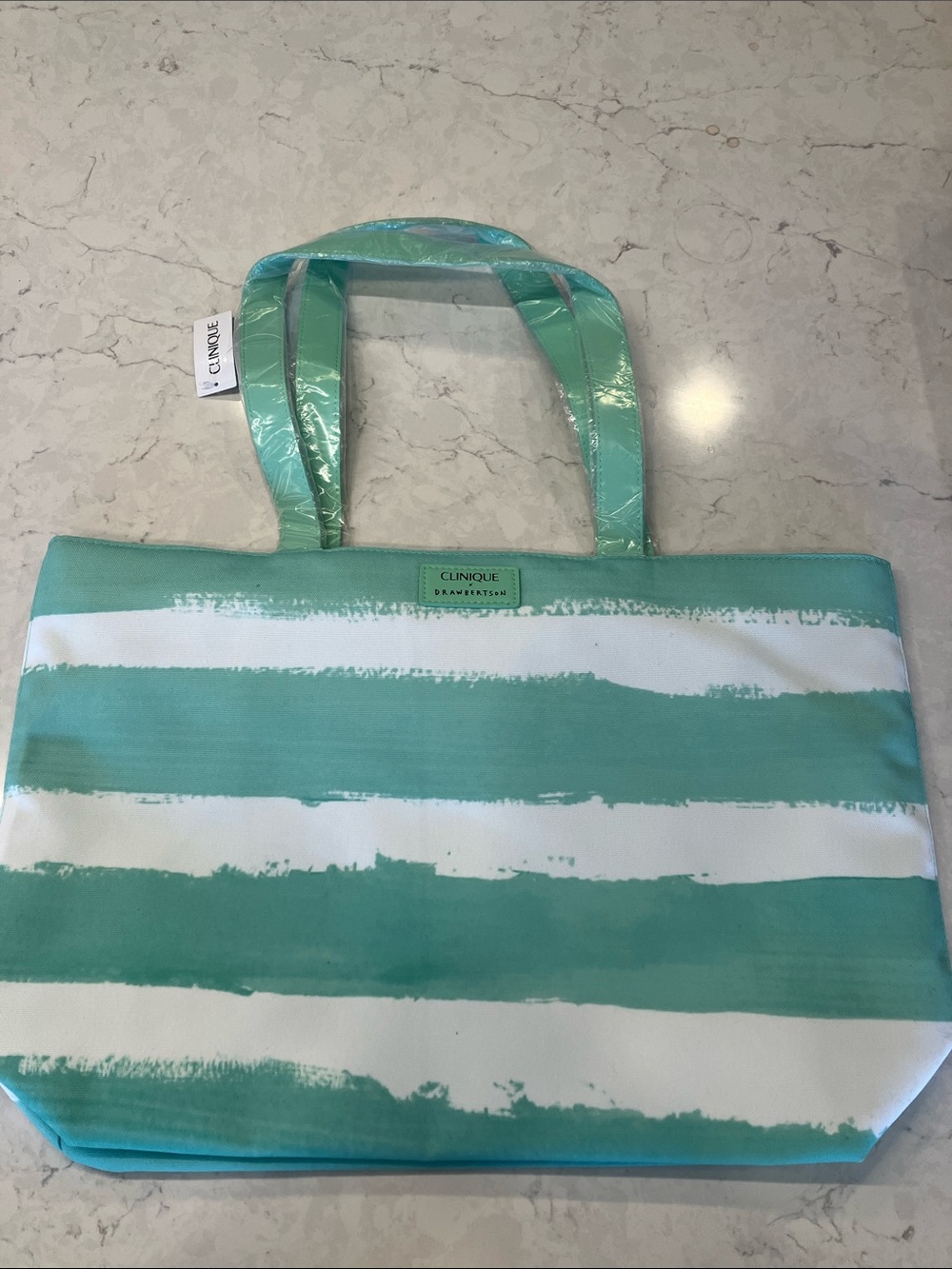 BONUS CLINIQUE Tote Large Bag WHITE MINT